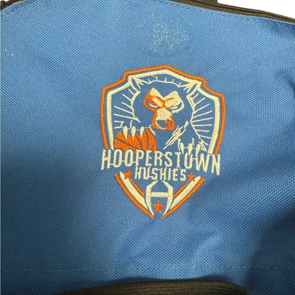 Large capacity canvas backpack. In Blue. GUC